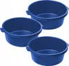 Three blue plastic tubs are arranged in a staggered formation against a white background. Podgląd zdjęcia produktu