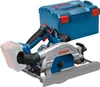 A cordless circular saw and its storage case are displayed against a white background. Produktbild-Vorschau