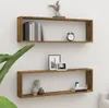 Nástěnné obdélníkové police 2 ks kouřový dub 100 x 15 x 30 Náhled obrázku produktu 2