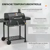 Outsunny houtskoolgrill, campinggrill met twee Productafbeelding-voorbeeld 5