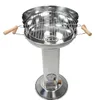 Säulengrill aus Edelstahl - Grillhöhe 83cm - Rosthöhe Produktbild-Vorschau 4