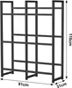 A black metal shelving unit for storing beverage crates, with dimensions indicated. Produktbild-Vorschau