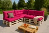 Palettenkissen Set 7-teilig  Rosa – Sitzkissen 120×50 cm & Produktbild-Vorschau 3