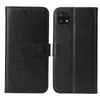 A black flip phone case with a floral design on the front cover and a camera cutout on the back. Produktbild-Vorschau