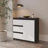 Komoda 80 Cm Antracyt / Biały Mat 3 Szuflady, 1 Drzwi, 1 Podgląd zdjęcia produktu 4