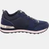 A side view of a navy blue Skechers women's sports shoe. Náhľad obrázku produktu