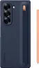 A dark blue phone case with a rose gold S-pen holder and a rose gold S-pen are shown against a white background. Produktbild-Vorschau