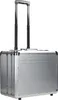 A silver aluminum suitcase with a retractable handle is shown against a white background. Anteprima dell’immagine prodotto