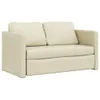 Bodensofa mit Schlaffunktion Creme 112x174x55 cm Kunstleder Produktbild-Vorschau 4