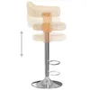 Barhocker 2 Stk. Creme Bugholz und Kunstleder Produktbild-Vorschau 6