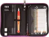 An open pencil case with various stationery items inside. Produktbild-Vorschau