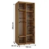 Kleiderschrank INDIRA 1 - 100/60 cm, Kaschmir / Schwarz Produktbild-Vorschau 4