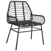 vidaXL Gartenstühle 2 Stk. Schwarz Poly Rattan Produktbild-Vorschau 4