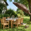 Sekey Balkonschirm 200 cm Ø Holzoptik, Knickbar, Stabiler Produktbild-Vorschau 13