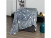 A grey blanket with white stars is draped over a chair in a room. Anteprima dell’immagine prodotto