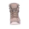 A front view of a single hiking boot. Produktbild-Vorschau