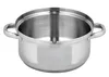 A shiny stainless steel pot with handles is shown against a plain white background. Produktbild-Vorschau