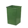 A green trash can with a metal handle on a white background. Produktbild-Vorschau