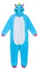 Pigiama Onesie Kigurumi Costume Travestimento Unicorno Blu Anteprima dell’immagine prodotto 3