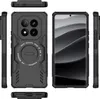 Multiple views of a black smartphone case with a magnetic ring on the back, displayed on a light gray background. Náhled obrázku produktu