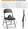 8er Set Klappstühle Gepolstert Schwarz – Extrem Belastbar Produktbild-Vorschau 2