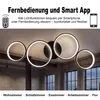 LED plafondlamp, modern, zwart, Ø 88 cm, 4-rings design Productafbeelding-voorbeeld 3