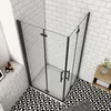 76x80x195cm Schwarz Faltbar+drehbar 6mm Nano ESG Glas  Produktbild-Vorschau 6