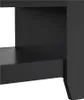 A close-up view of a black wooden shelf. Produktbild-Vorschau