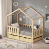 ML-Design łóżko dziecięce domek łóżko 70x140 cm naturalne z Podgląd zdjęcia produktu 7