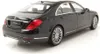 A black Mercedes S-Class W222 model car, viewed from the rear-left, on a white background. Produktbild-Vorschau