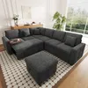 Merax L-Form 7-Sitzer Ecksofa Mit Schlaffunktion, Produktbild-Vorschau 5
