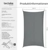 tectake® Sonnensegel Sunny HDPE mit 185 g/m² und 87 % Produktbild-Vorschau 5