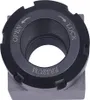 A close-up view of a black ER32 collet chuck with a square base, designed for lathes and milling machines. Náhled obrázku produktu