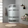 Weiße Runddusche in 90x90 cm mit Gleittüren und Produktbild-Vorschau 1