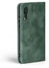 A green flip cover phone case for a Huawei P20 is shown from the side. Produktbild-Vorschau