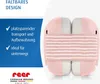 A product shot of pink baby ear defenders with text describing features. Produktbild-Vorschau
