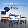 AREBOS Bollerwagen pliable avec toit bleu | incl. 2 poches Voir les images du produit 5