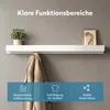doporro Wandgarderobe mit Ablage, Garderobenleiste 60 cm Produktbild-Vorschau 2