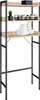 A three-tiered shelf unit with a wood-look finish and black metal frame, displayed against a white background. Náhled obrázku produktu