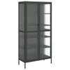 vidaXL Highboard Schwarz 85x40x180 cm Glas und Stahl Produktbild-Vorschau 2