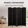 IvoQ Parawan Czarny – Przegroda pokojowa – 4 panele – 170 x Podgląd zdjęcia produktu 3