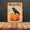 Rabe auf Kürbis - Hello Fall Metallschild XXL in 28x38 cm Produktbild-Vorschau 4