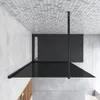 A modern bathroom with a black shower enclosure and a black shower tray. Produktbild-Vorschau