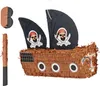 Relaxdays Pinata Piratenschiff, mit Stab & Maske, Produktbild-Vorschau 1