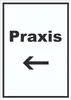 Praxis Schild mit Text und Richtungspfeil links Arzt Produktbild-Vorschau 1