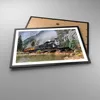 Gerahmtes Poster - Schwarzer Rahmen - Alt Lokomotive Berge Produktbild-Vorschau 3