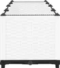A white raised garden bed with a woven texture and black trim and feet, shown from the front. Náhled obrázku produktu