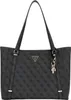 A black Guess shopper bag with a repeating logo pattern. Produktbild-Vorschau