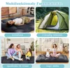 A collage of four images showing different uses of a futon mattress. Náhled obrázku produktu