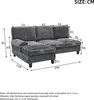 Merax Ecksofa L-Form 3-Sitzer mit Schlaffunktion, Produktbild-Vorschau 15
